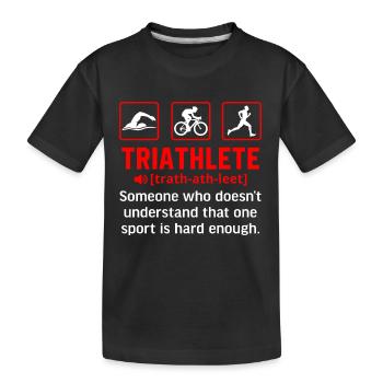 Triathlete definition - Kids' Premium Organic T-Shirt - black - Front