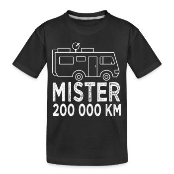 Campsite Mister 200,000 km motorhome gift - Kids' Premium Organic T-Shirt - black - Front