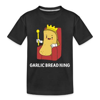 Knoblauch Brot - Kinder Premium Bio T-Shirt - Schwarz - Vorne