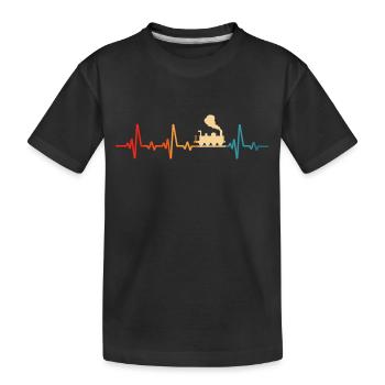 Model Railway Retro Railway Locomotive - Kids' Premium Organic T-Shirt - black - Front