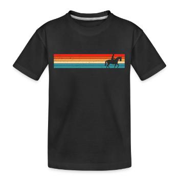 Équitation rétro cavalier - T-shirt bio Premium Enfant - noir - Devant