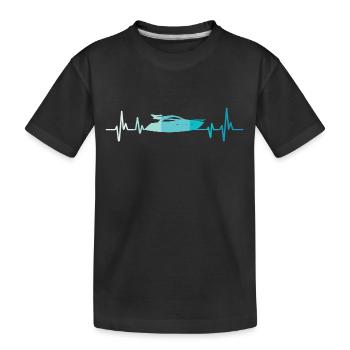 Bateau heartbeat rétro yacht capitaine - T-shirt bio Premium Enfant - noir - Devant