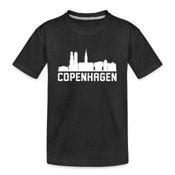 Copenhagen Skyline - Kids' Premium Organic T-Shirt - black - Front