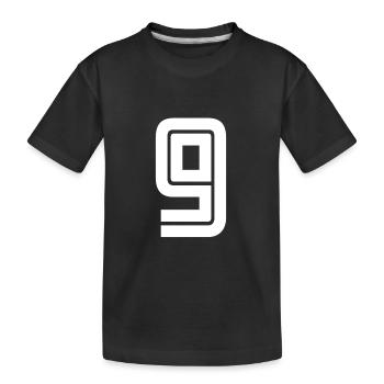 Trikotnummer 9 – Geschenk zum 9-jährigen Jubiläum - Kinder Premium Bio T-Shirt - Schwarz - Vorne