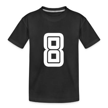Trikotnummer 8 – Geschenk zum 8-jährigen Jubiläum - Kinder Premium Bio T-Shirt - Schwarz - Vorne