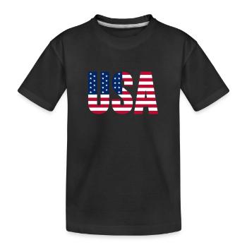 États-Unis Amérique Américain - T-shirt bio Premium Enfant - noir - Devant