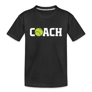 Entraîneur de tennis Entraîneur de tennis Tennis Balle Tennis - T-shirt bio Premium Enfant - noir - Devant