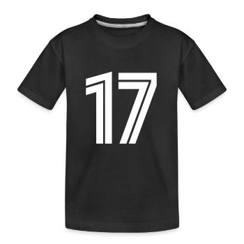 Trikotnummer 17 – Geschenk zum 17-jährigen Jubiläum - Kinder Premium Bio T-Shirt - Schwarz - Vorne
