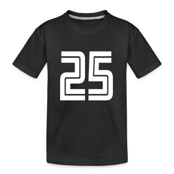 Trikotnummer 25 – Geschenk zum 25-jährigen Jubiläum - Kinder Premium Bio T-Shirt - Schwarz - Vorne