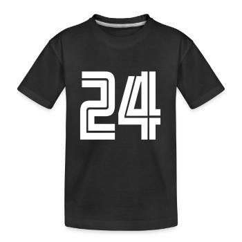 Trikotnummer 24 – Geschenk zum 24-jährigen Jubiläum - Kinder Premium Bio T-Shirt - Schwarz - Vorne