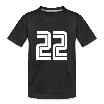 Trikotnummer 22 – Geschenk zum 22. Geburtstag - Kinder Premium Bio T-Shirt - Schwarz - Vorne