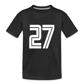 Trikotnummer 27 – Geschenk zum 27-jährigen Jubiläum - Kinder Premium Bio T-Shirt - Schwarz - Vorne