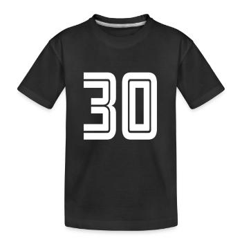 Trikotnummer 30 – Geschenk zum 30-jährigen Jubiläum - Kinder Premium Bio T-Shirt - Schwarz - Vorne