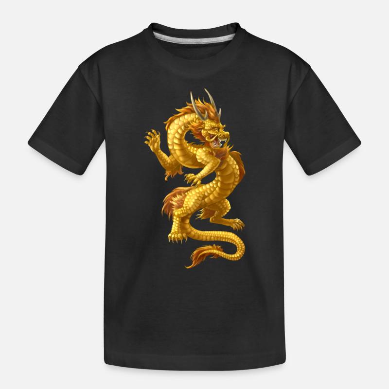 Chinesischer Drache - Kinder Premium Bio T-Shirt - Schwarz
