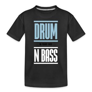 Drum and Bass Techno Musik DJ - Kinder Premium Bio T-Shirt - Schwarz - Vorne