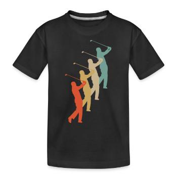 Golfeur rétro de golf de golf de style vintage - T-shirt bio Premium Enfant - noir - Devant
