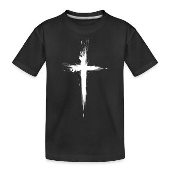 Kreuz Christentum Jesus Kirche Religion Bibel Neu - Kinder Premium Bio T-Shirt - Schwarz - Vorne