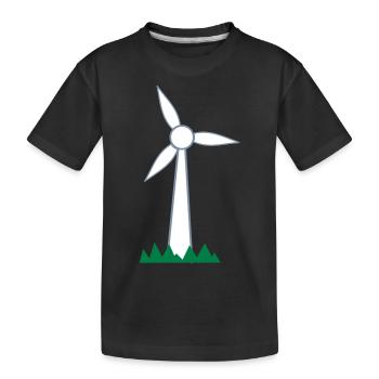 Windrad - Kinder Premium Bio T-Shirt - Schwarz - Vorne