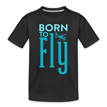Né pour pilote d’aviation - T-shirt bio Premium Enfant - noir - Devant