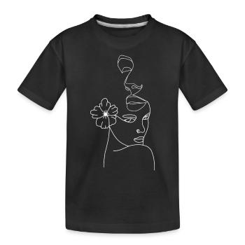 Face line abstract - Kids' Premium Organic T-Shirt - black - Front