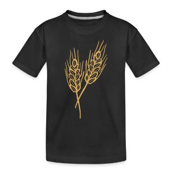 Weizen Illustration Brotbäcker Geschenkidee - Kinder Premium Bio T-Shirt - Schwarz - Vorne