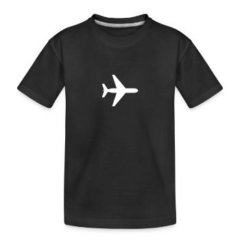 Das Flugzeug - Kinder Premium Bio T-Shirt - Schwarz - Vorne