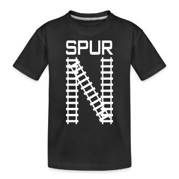 Spur N - Modellbahn - Kinder Premium Bio T-Shirt - Schwarz - Vorne