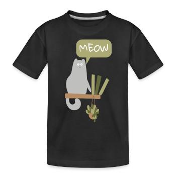 Lustige Katzen miauen - Kinder Premium Bio T-Shirt - Schwarz - Vorne