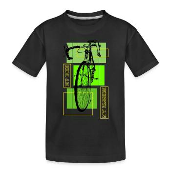Mein Fahrrad Meine Leidenschaft - Kinder Premium Bio T-Shirt - Schwarz - Vorne
