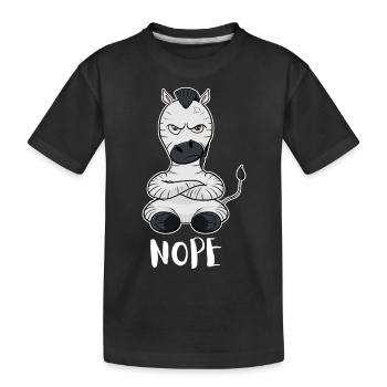 Nope Funny Lazy Zebra - Kids' Premium Organic T-Shirt - black - Front
