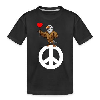 Pygargue à tête blanche Paix Paix mondiale - T-shirt bio Premium Enfant - noir - Devant