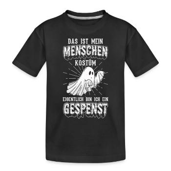 Halloween Gespenst Geist Halloween Kostüm - Kinder Premium Bio T-Shirt - Schwarz - Vorne
