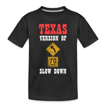 Straßenschilder Texas Design für stolze Texaner - Kinder Premium Bio T-Shirt - Schwarz - Vorne