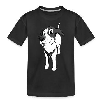 Süßer Cartoon Hund - Kinder Premium Bio T-Shirt - Schwarz - Vorne