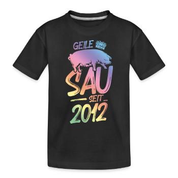 2012 Geile Sau - Kinder Premium Bio T-Shirt - Schwarz - Vorne