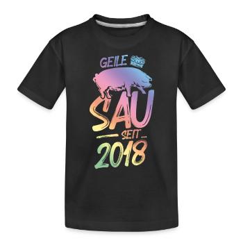2018 Geile Sau - Kinder Premium Bio T-Shirt - Schwarz - Vorne