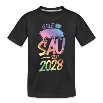 2028 Geile Sau - Kinder Premium Bio T-Shirt - Schwarz - Vorne