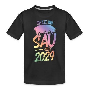 2029 Geile Sau - Kinder Premium Bio T-Shirt - Schwarz - Vorne