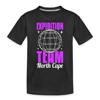 Nordkap/ North Cape team Round trip design - Kids' Premium Organic T-Shirt - black - Front