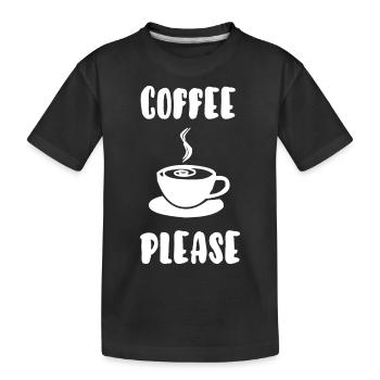 Kaffee bitte - Kinder Premium Bio T-Shirt - Schwarz - Vorne