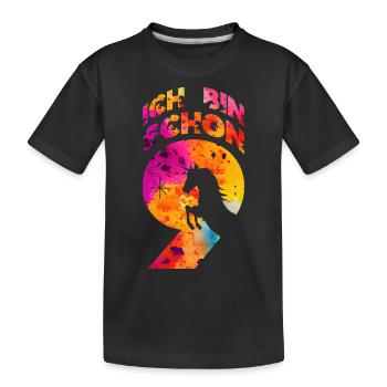 ICH BIN SCHON 9 EINHORN 9. GEBURTSTAG - Kinder Premium Bio T-Shirt - Schwarz - Vorne