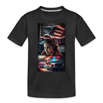 Emergency, Patriotic - Kids' Premium Organic T-Shirt - black - Front