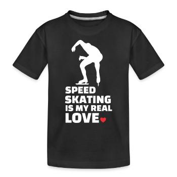 Ich Liebe Speed Skating - Kinder Premium Bio T-Shirt - Schwarz - Vorne