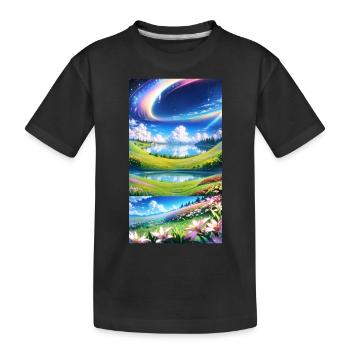 Paysage avec 4 zones - T-shirt bio Premium Enfant - noir - Devant