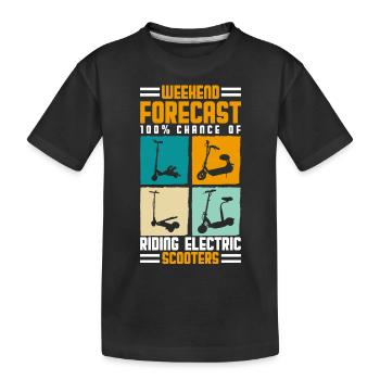 Rollerfahrer Elektrisch E-Roller Hybrid - Kinder Premium Bio T-Shirt - Schwarz - Vorne