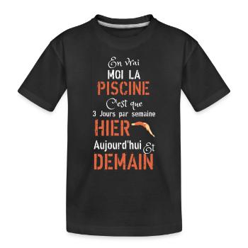 En vrai moi la piscine hier aujourd hui demain - T-shirt bio Premium Enfant - noir - Devant
