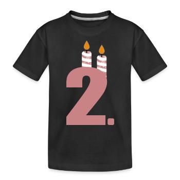 2. Geburtstag - Kinder Premium Bio T-Shirt - Schwarz - Vorne