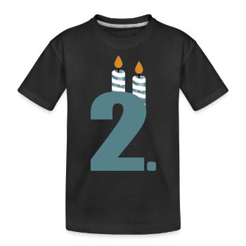 2. Geburtstag - Kinder Premium Bio T-Shirt - Schwarz - Vorne