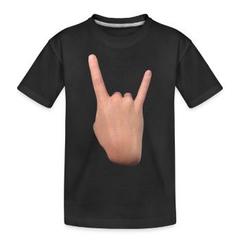 Signe des cornes (dos) - T-shirt bio Premium Enfant - noir - Devant