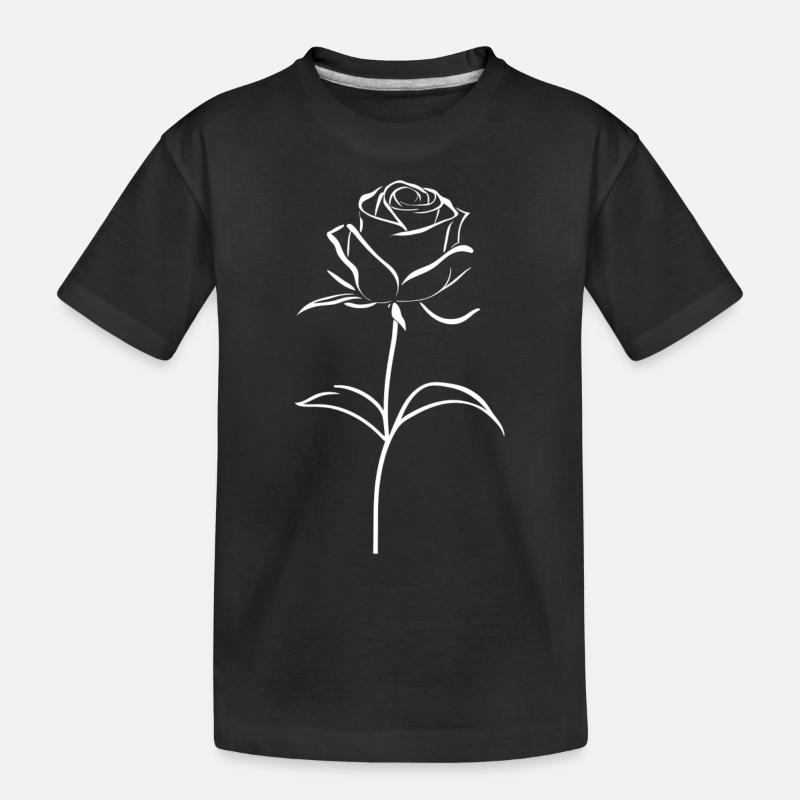Weiße Rose - Kinder Premium Bio T-Shirt - Schwarz